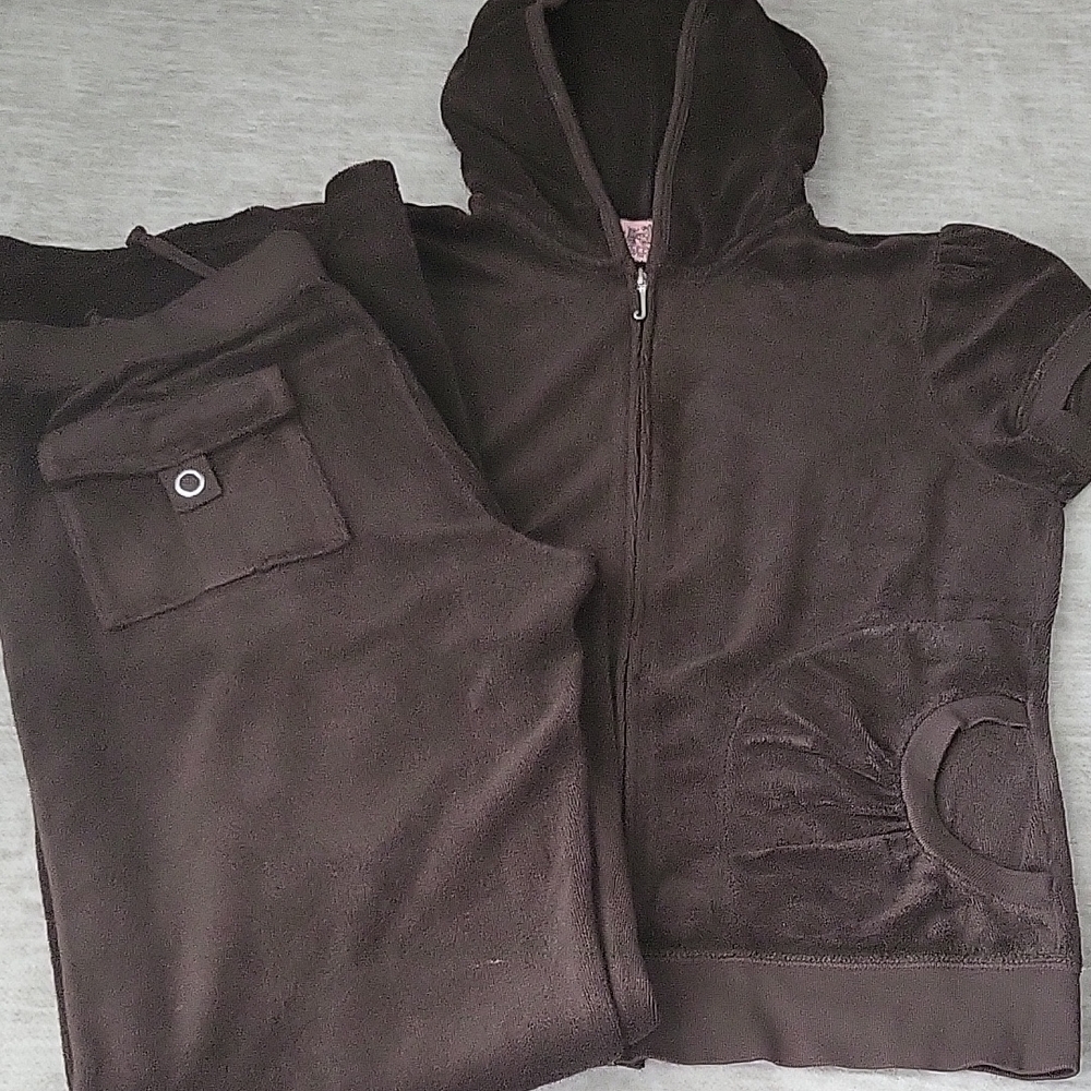 Juicy Couture Chocolate Velour Zip-Up